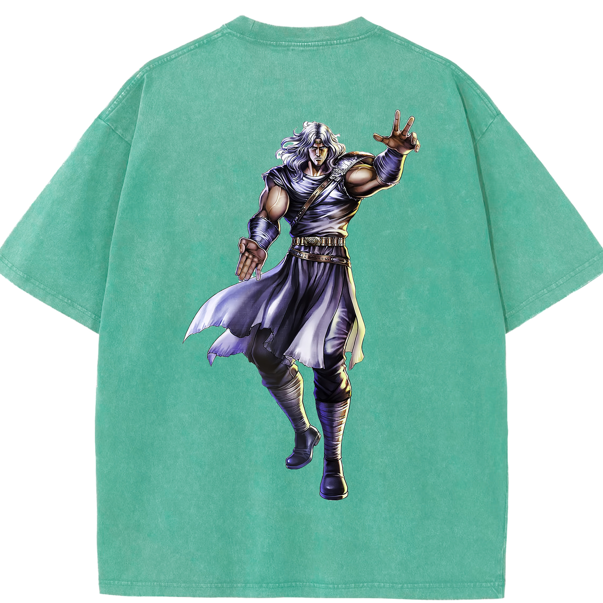 （画像用） 北斗の拳 Fist of the North Star 綿100% ヴィンテージ風 半袖Tシャツ（背面プリント）